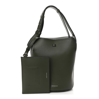 Burberry Supple Calfskin Small Bucket Dark Olive 2 of 8