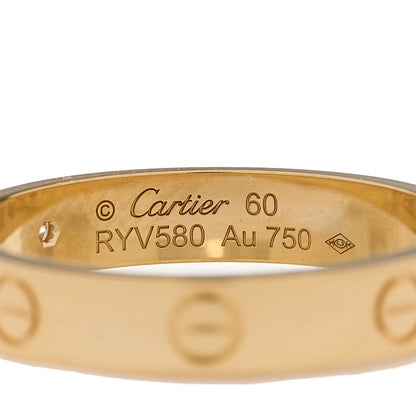 Cartier 18K Yellow Gold Diamond 4mm LOVE Wedding Band Ring 60 9 4 of 5