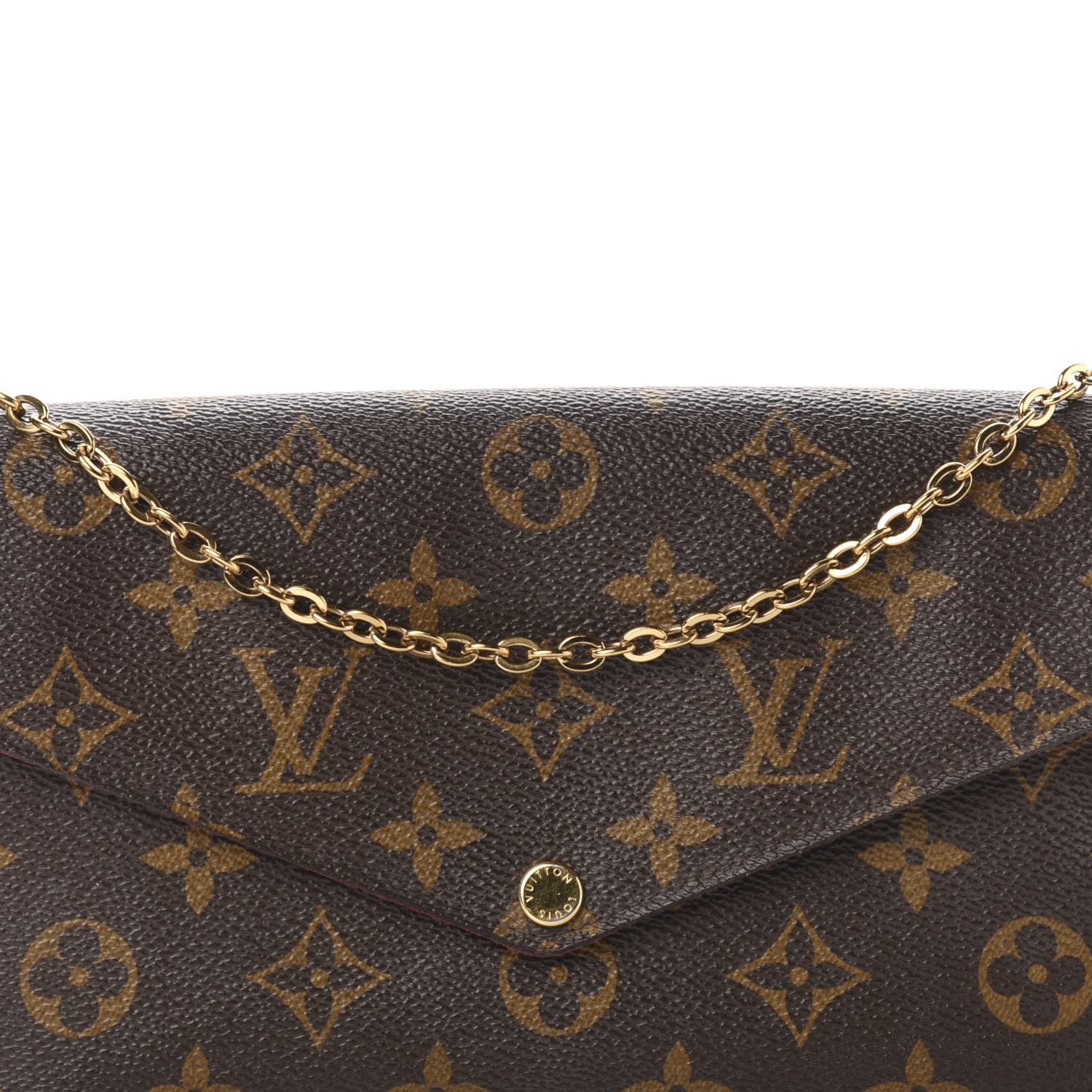 Louis Vuitton Monogram Pochette Felicie Chain Wallet Fuchsia 16 of 16