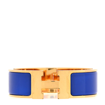 Hermes Enamel Wide Clic Clac H Bracelet GM Bleu Royal 1 of 5