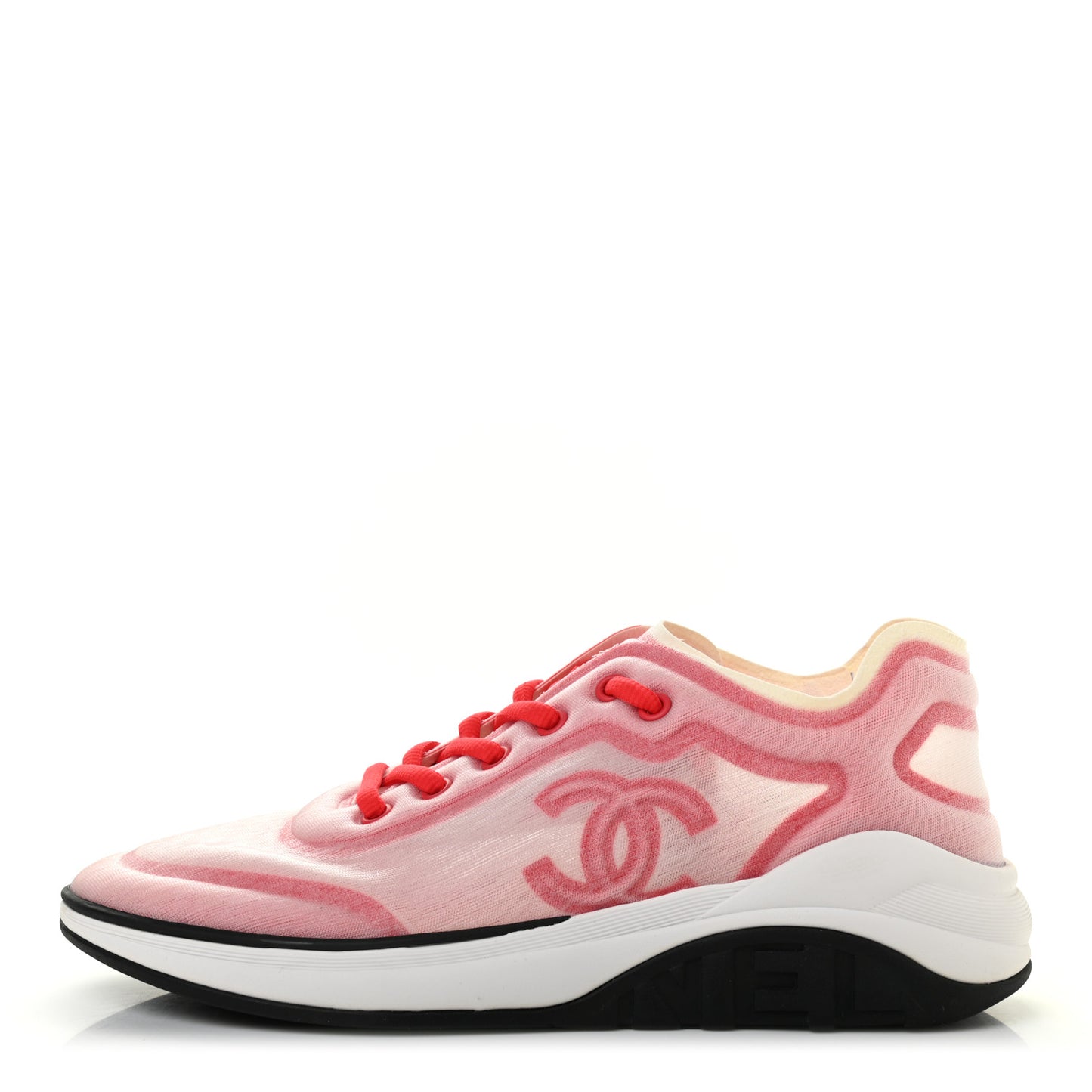Mesh Lycra Womens CC Sneakers 39.5 White Red