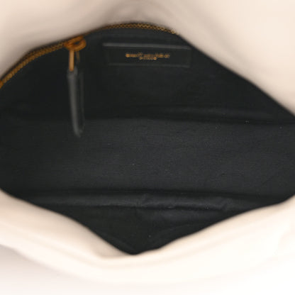 Saint Laurent Lambskin Quilted Small Loulou Puffer Monogram Chain Satchel Crema Soft 5 of 9