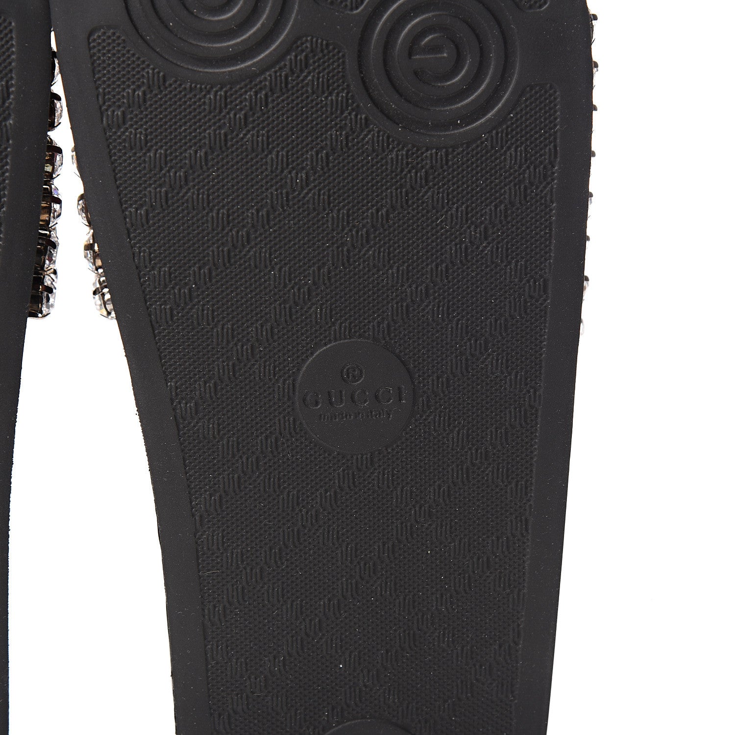 Gucci Calfskin Crystal Embellished Web Slide Sandals 37 Blue Red 6 of 8