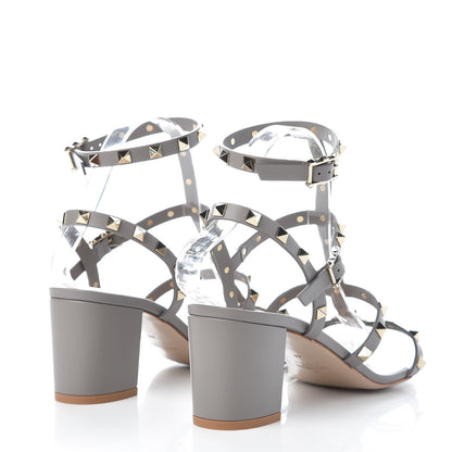 Valentino Garavani Calfskin Rockstud 60mm City Sandals 41 Grey 4 of 7