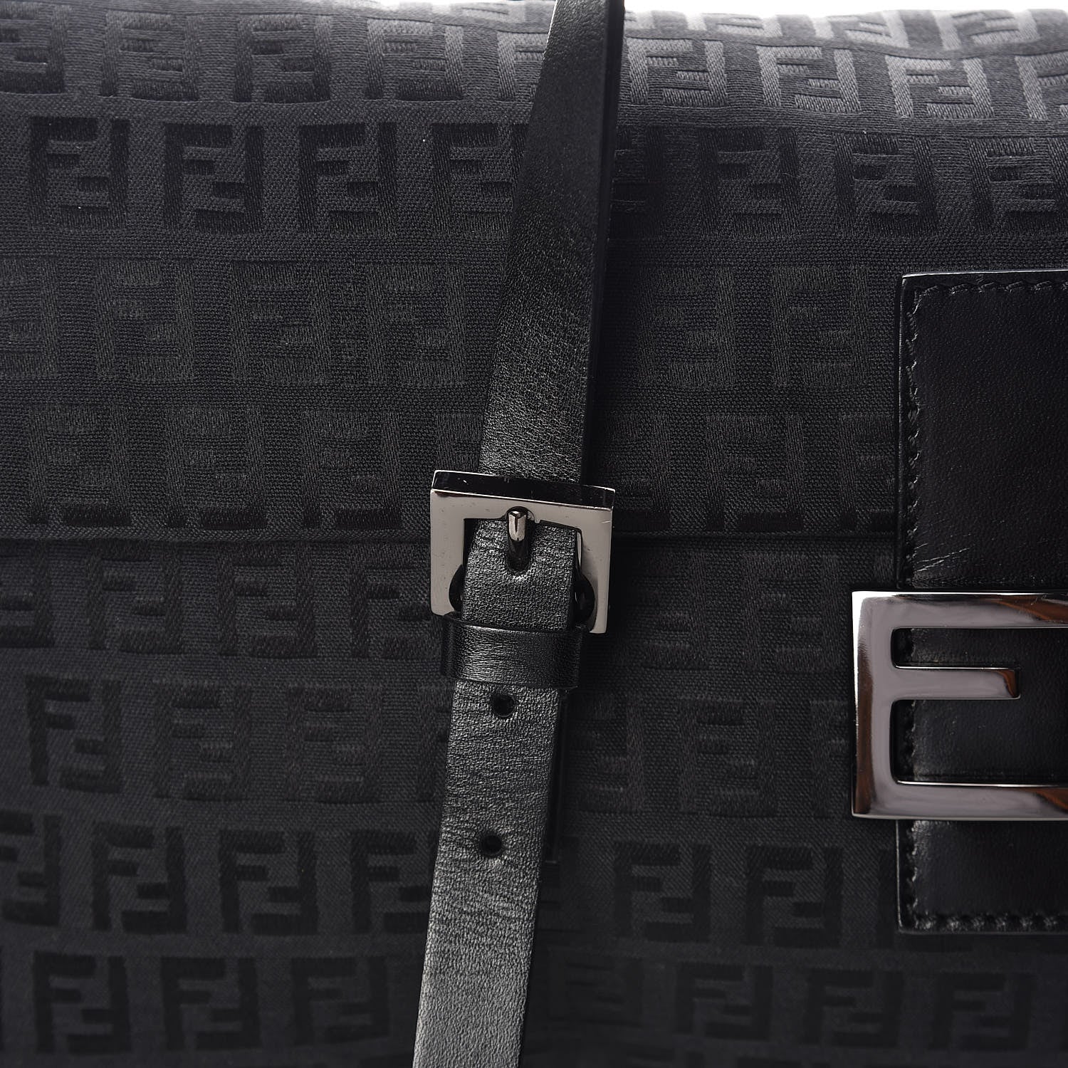 Fendi Zucchino Shoulder Bag Black 12 of 15