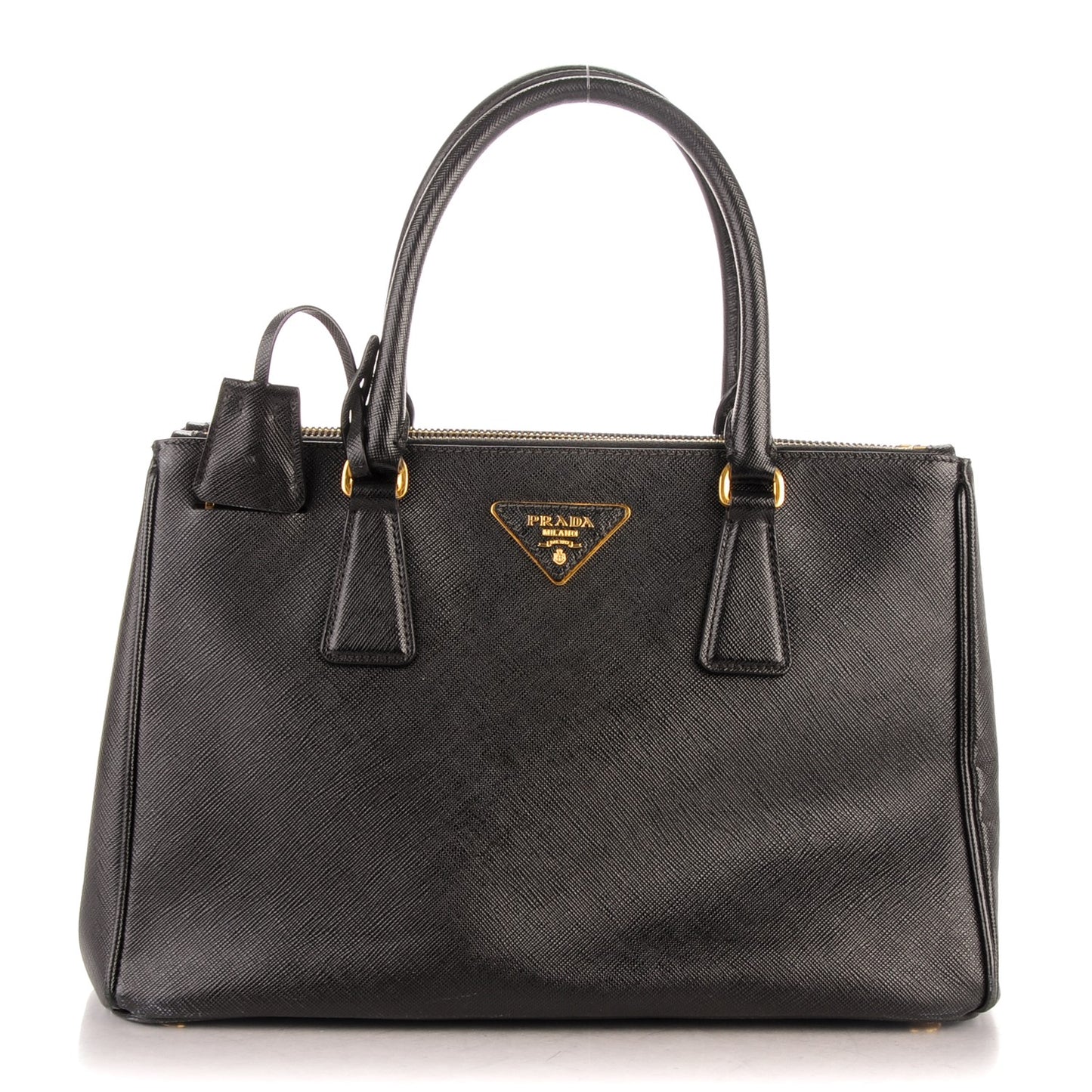 Saffiano Small Galleria Double Zip Tote Black