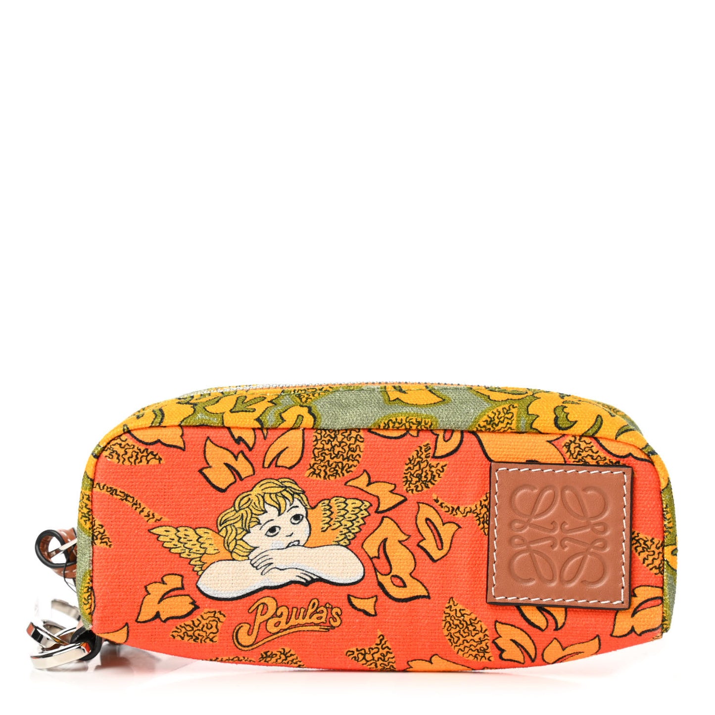 Canvas Ibiza Floral Print Paulas Sunglasses Case Orange