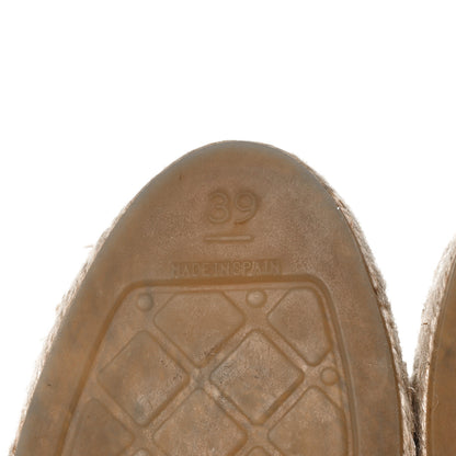 Chanel Lambskin CC Espadrilles 39 Beige Black 7 of 9