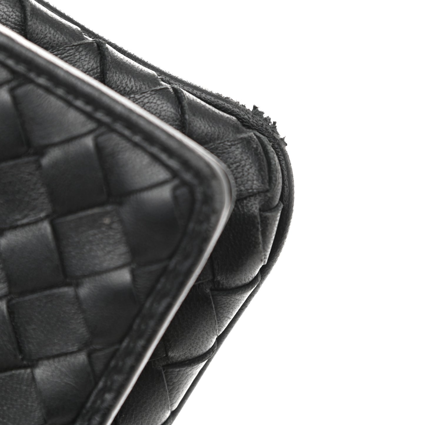 Nappa Intrecciato Crossbody Messenger Flap Black