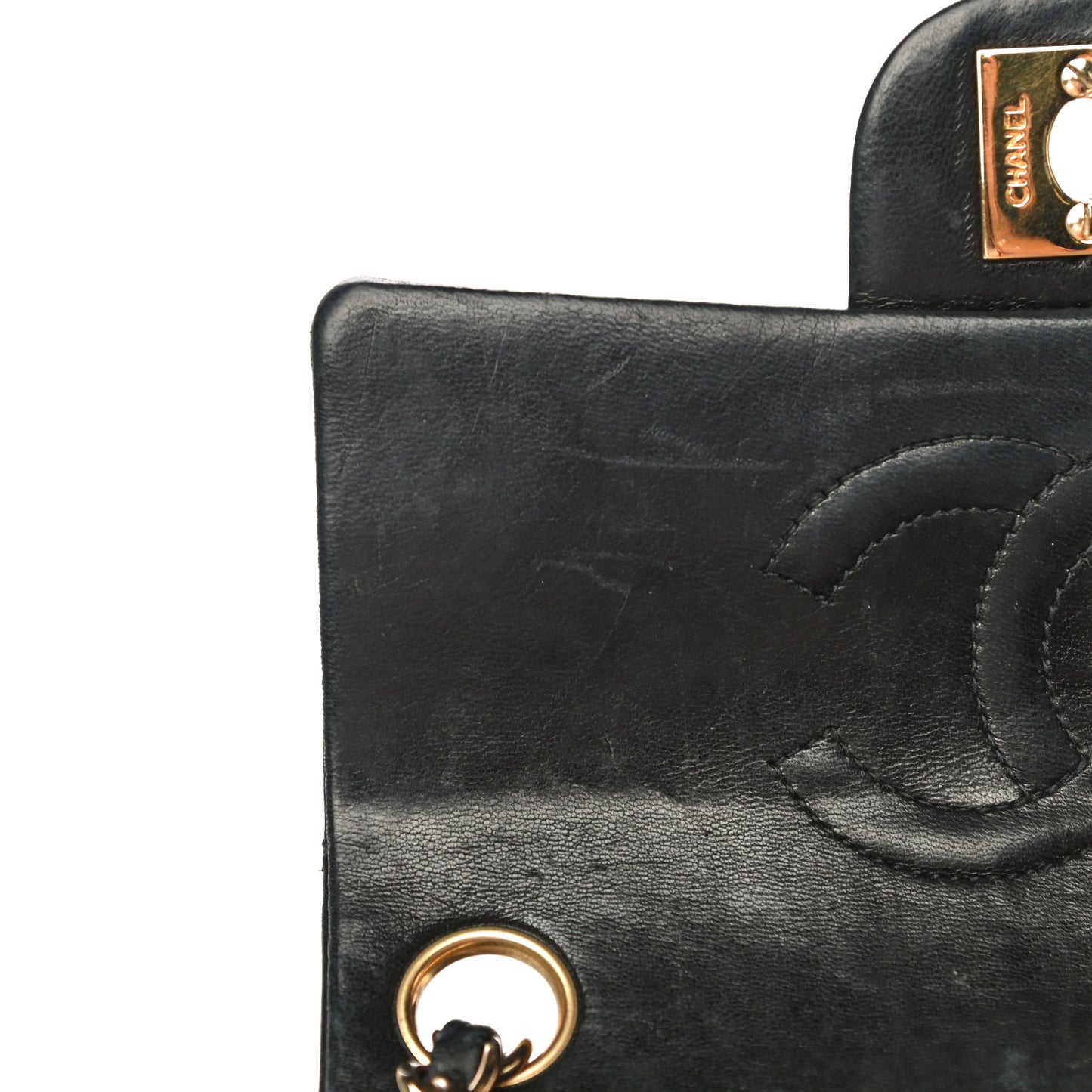 Lambskin Quilted Mini Square Flap Bag Black