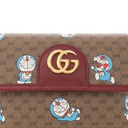 Gucci X DORAEMON Mini Vintage GG Supreme Monogram Web Slim Belt Bag Beige Cherry Red 8 of 11