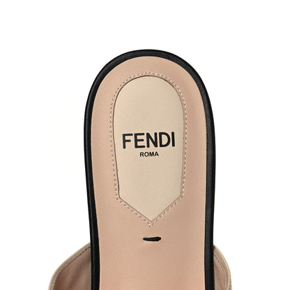 Fendi Vitello Sabot Monster Face Mules 37 Camelia 8 of 9