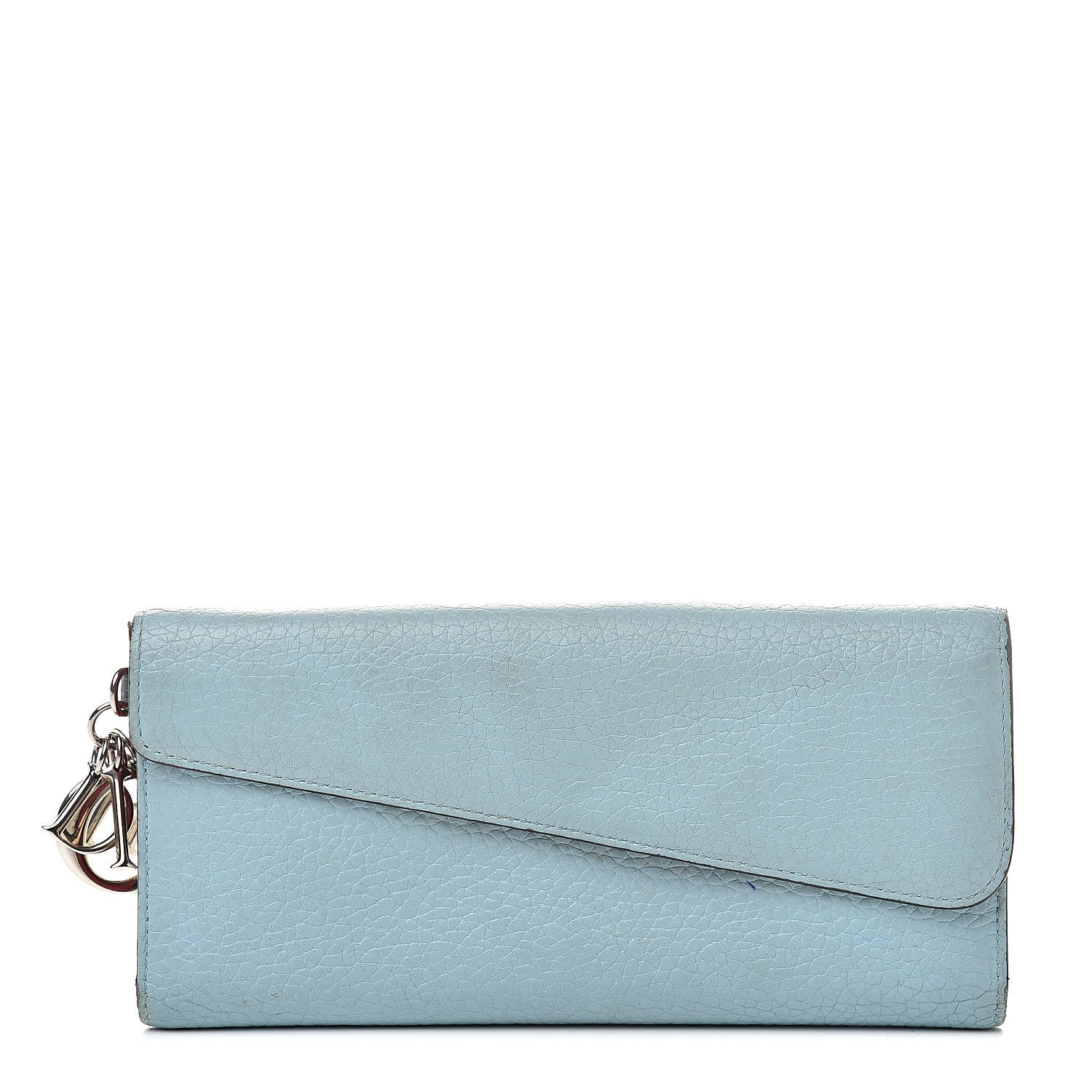Christian Dior Bullcalf Diorissimo Long Wallet Sky Blue Pink 1 of 19