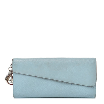Christian Dior Bullcalf Diorissimo Long Wallet Sky Blue Pink 1 of 19