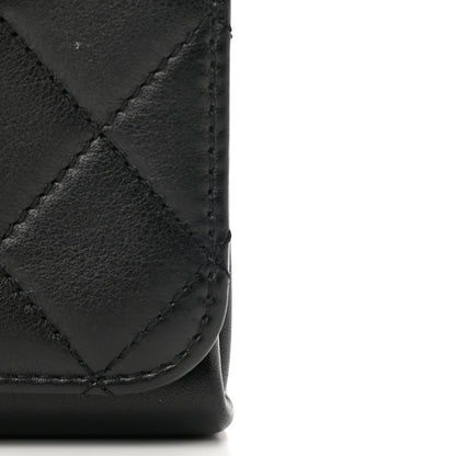 Chanel Calfskin Quilted Pearl Jewel Chain Flap Black 12 of 14