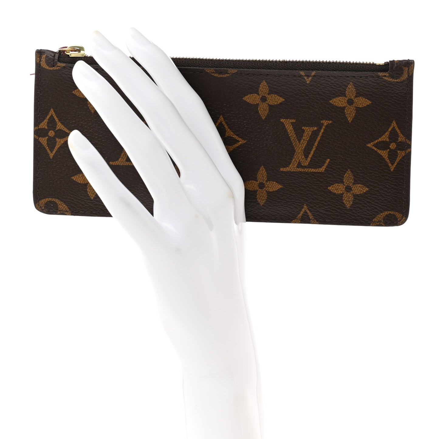 Monogram Felicie Chain Wallet Zippered Insert Fuchsia