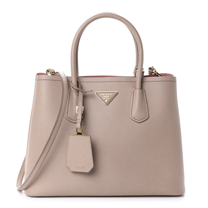 Prada Saffiano Cuir Small Double Bag Cammeo Rosa 1 of 13