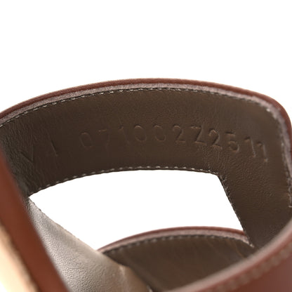 Hermes Calfskin Oasis Sandals 37 Gold 10 of 11