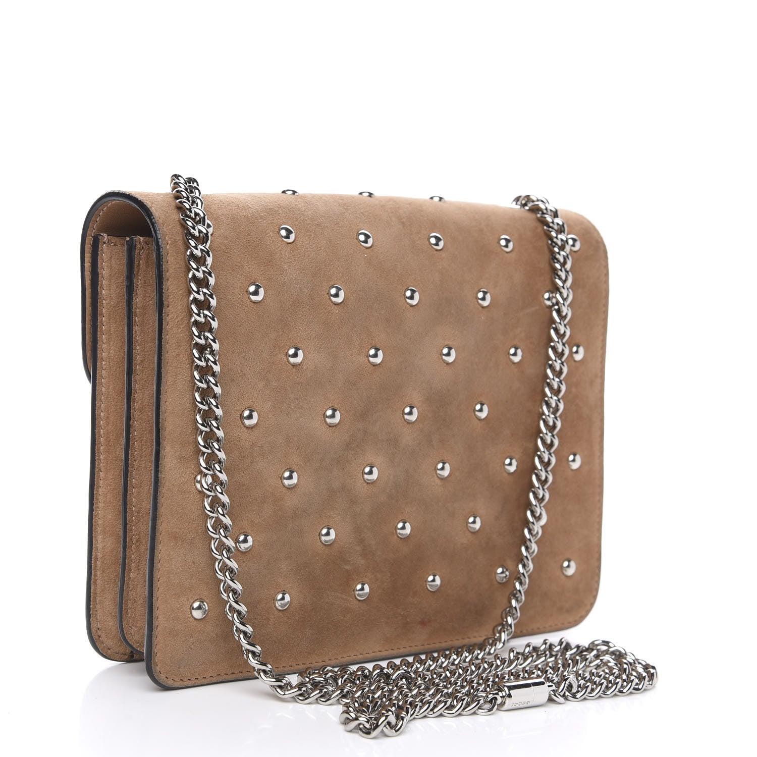 Gucci Suede Crystal Small Interlocking G Shoulder Bag Taupe 3 of 11