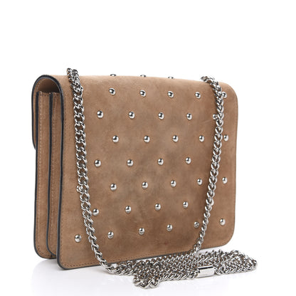 Gucci Suede Crystal Small Interlocking G Shoulder Bag Taupe 3 of 11