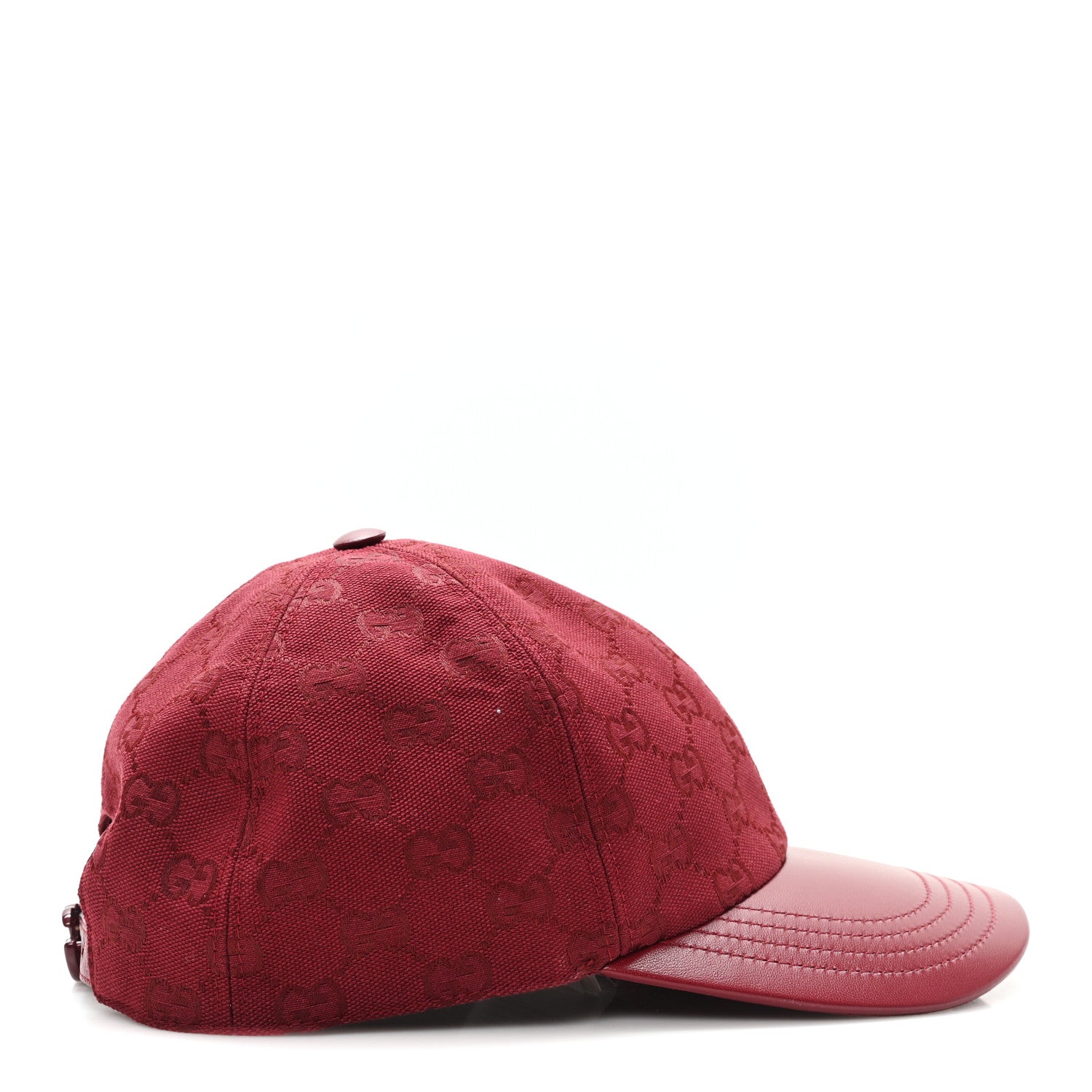 Gucci Calfskin New Canvas GG Monogram Baseball Hat L Bordeaux 6 of 9