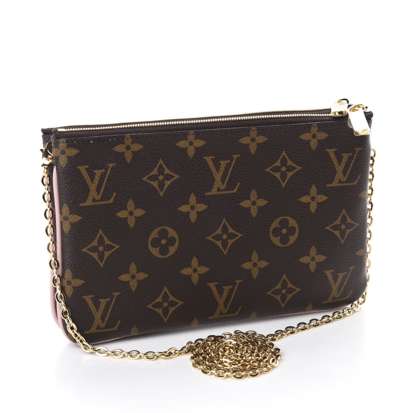 Monogram 2020 Christmas Animation Big Wheel Double Zip Pochette Rose Ballerine