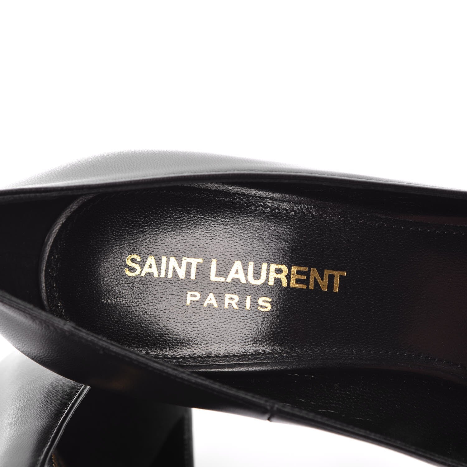 Saint Laurent Calfskin Opyum 100 Pumps 35 Black Gold 7 of 9