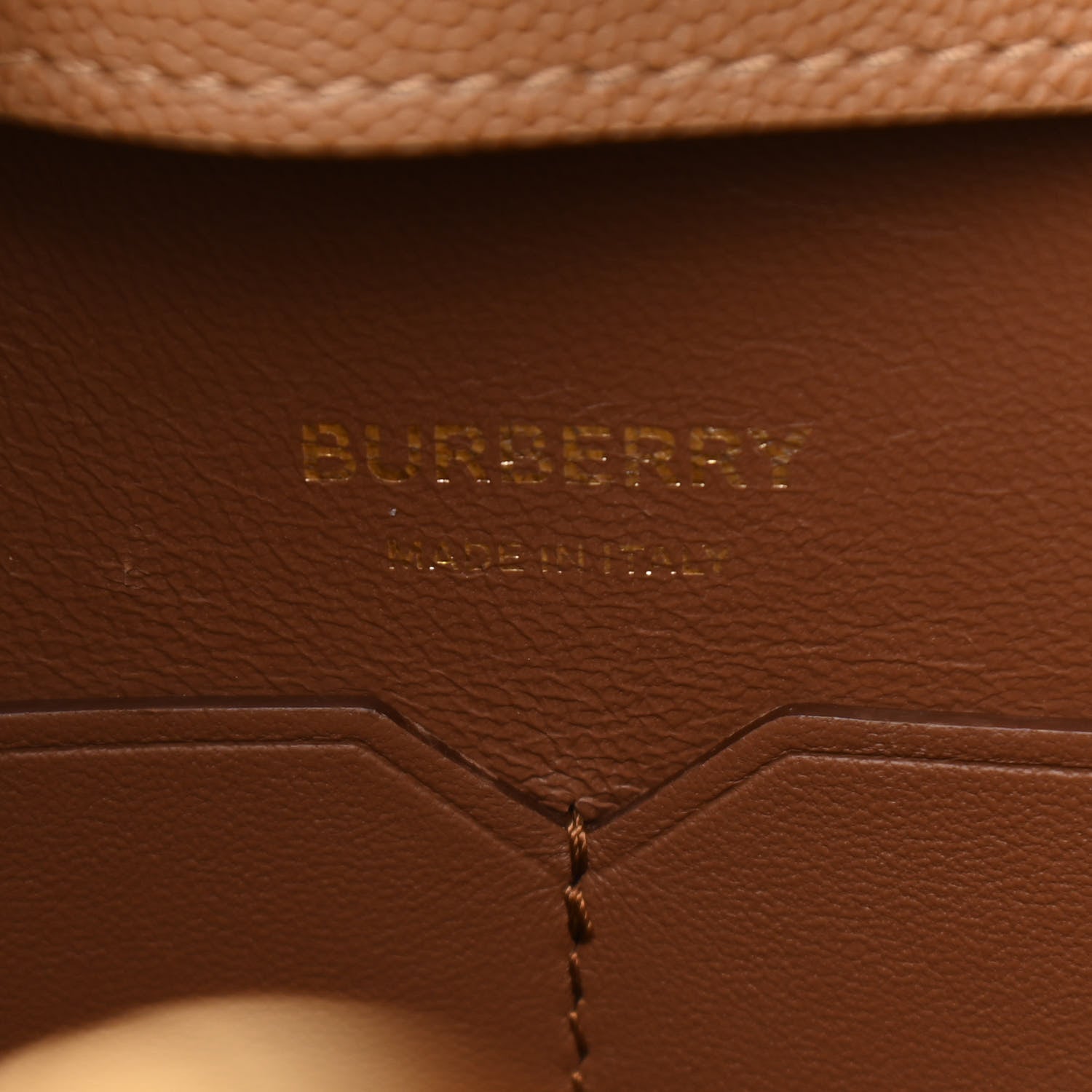 Burberry Calfskin Medium Society Top Handle Tote Tan 6 of 12