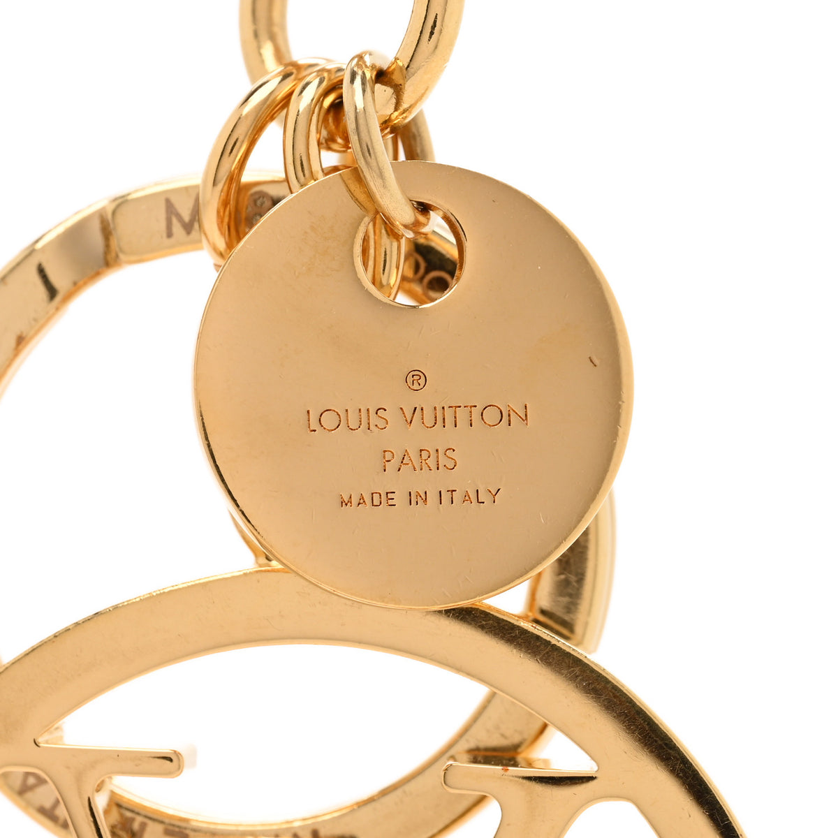 Louis Vuitton LV Circle Bag Charm Key Holder Gold 3 of 3