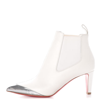 Christian Louboutin Calfskin Antispecchio Superchen 70 Booties 37.5 Snow Silver 1 of 8