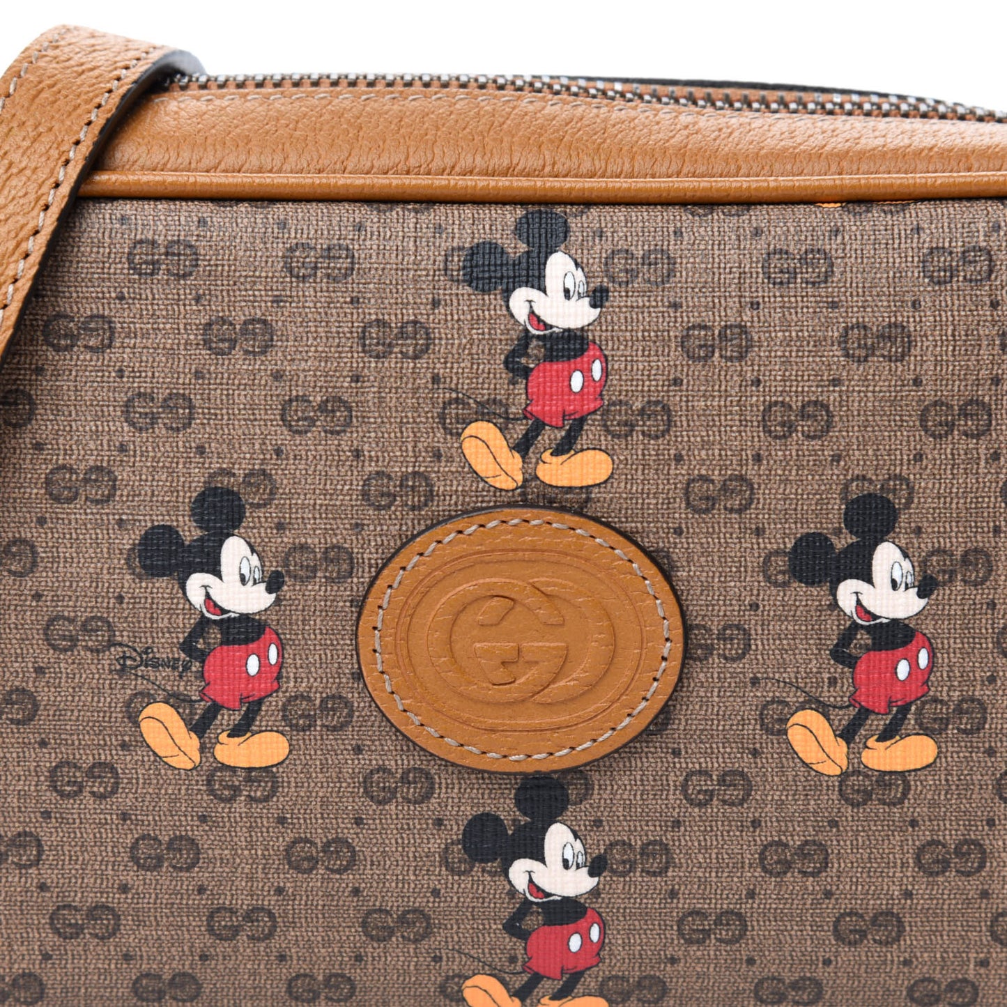 X DISNEY Mini Vintage GG Supreme Monogram Mickey Mouse Shoulder Bag Beige Vintage Sun Oil