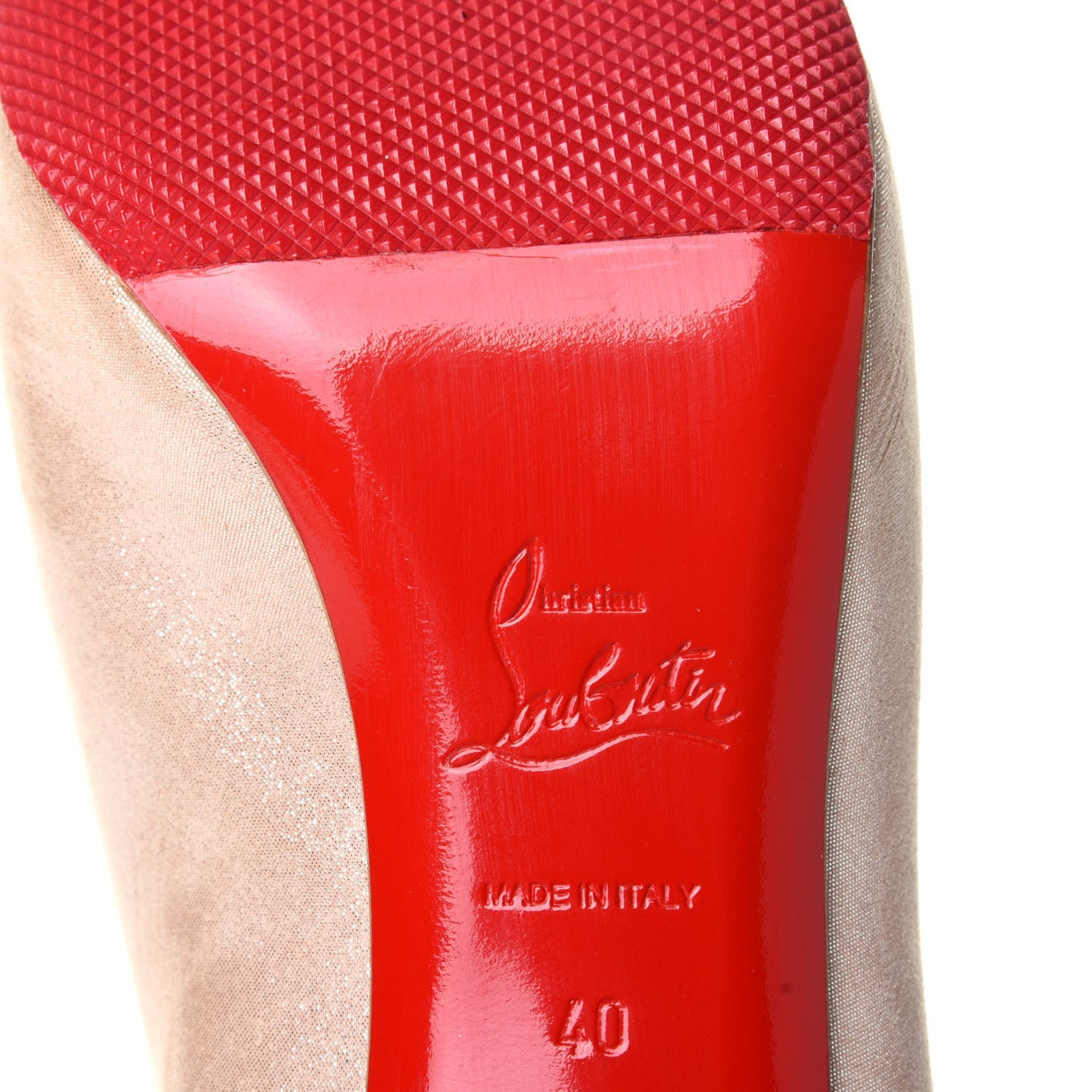 Christian Louboutin Suede Lame New Very Prive 100 Pumps 40 Poudre 8 of 11