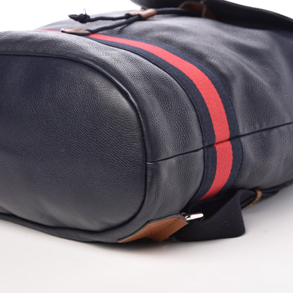Gucci Calfskin Signature Web Backpack Blue 6 of 11