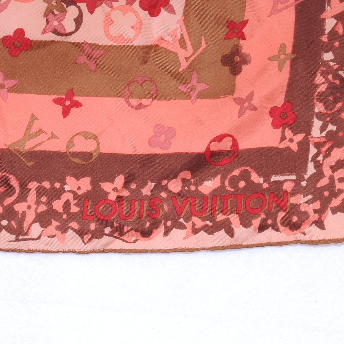Silk Monogram Arty Square Scarf Pale Pink
