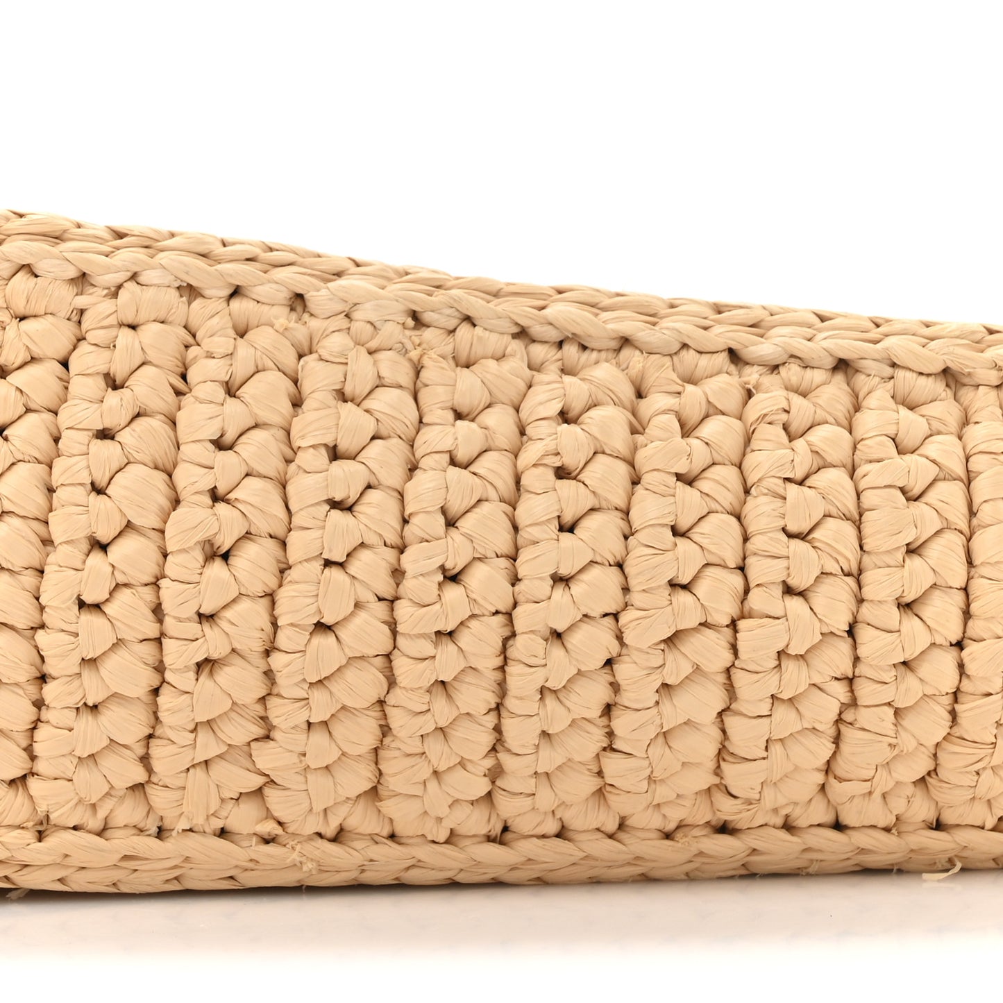 Yarn Raffia Effect Crochet Triangle Shoulder Bag Naturale