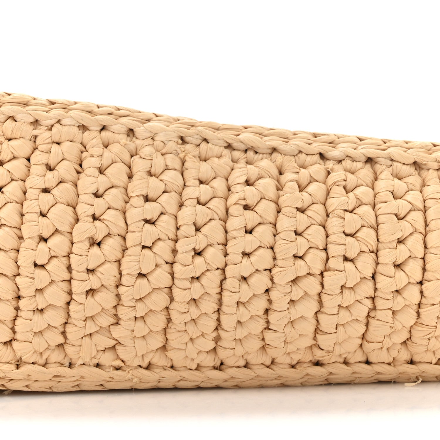 Prada Yarn Raffia Effect Crochet Triangle Shoulder Bag Naturale 8 of 9