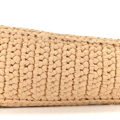Prada Yarn Raffia Effect Crochet Triangle Shoulder Bag Naturale 8 of 9