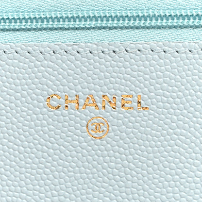 Chanel Caviar Quilted Wallet on Chain WOC Light Blue 6 of 11