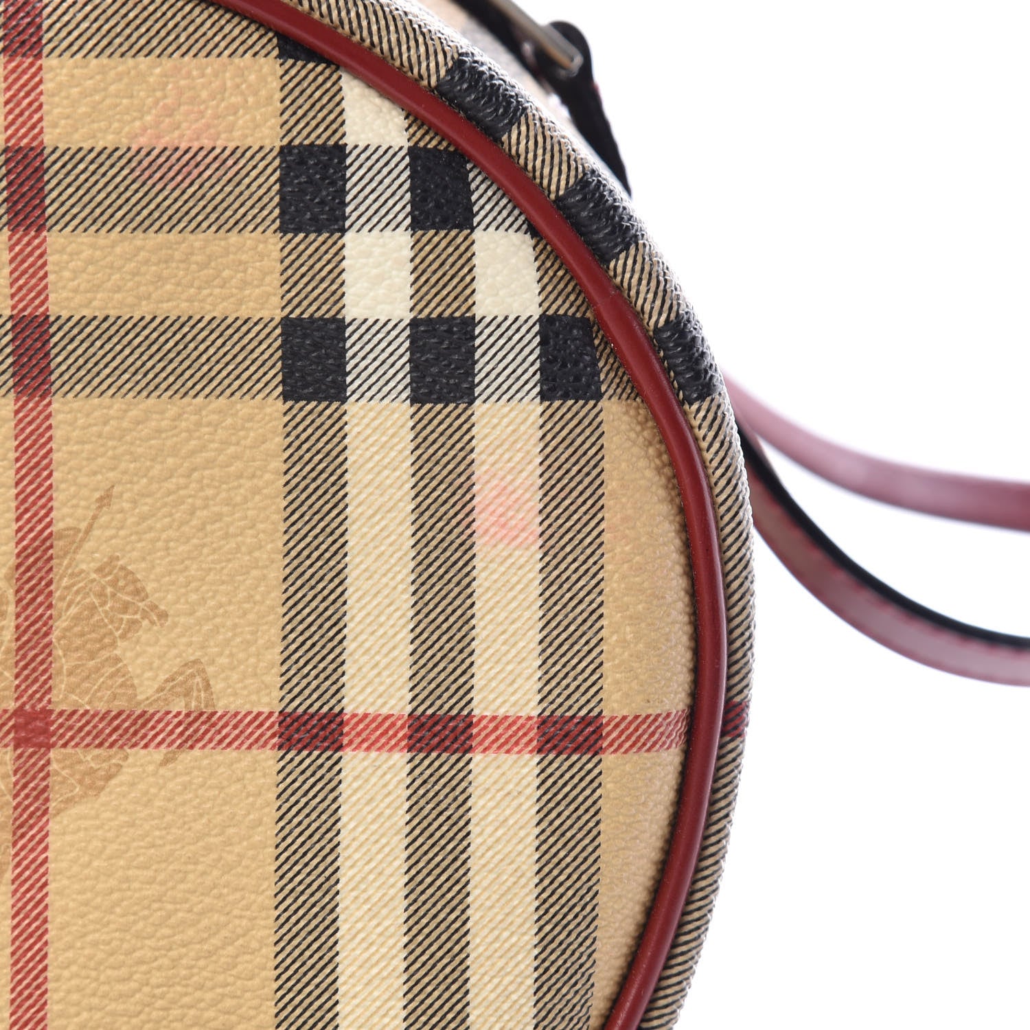 Burberry Haymarket Check Barrel Bag Red 9 of 11
