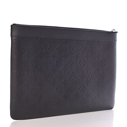 Louis Vuitton Calfskin Monogram Shadow Discovery Pochette Black 3 of 9