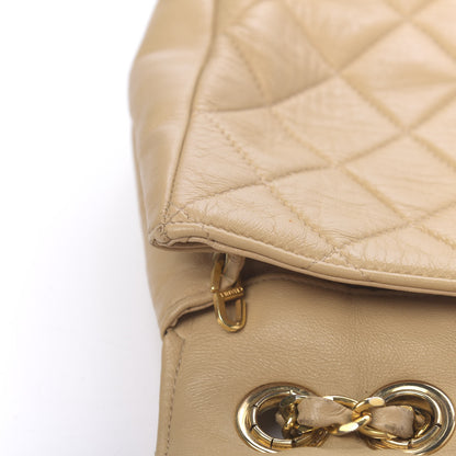Chanel Lambskin Quilted Jumbo Single Flap Beige 15 of 27