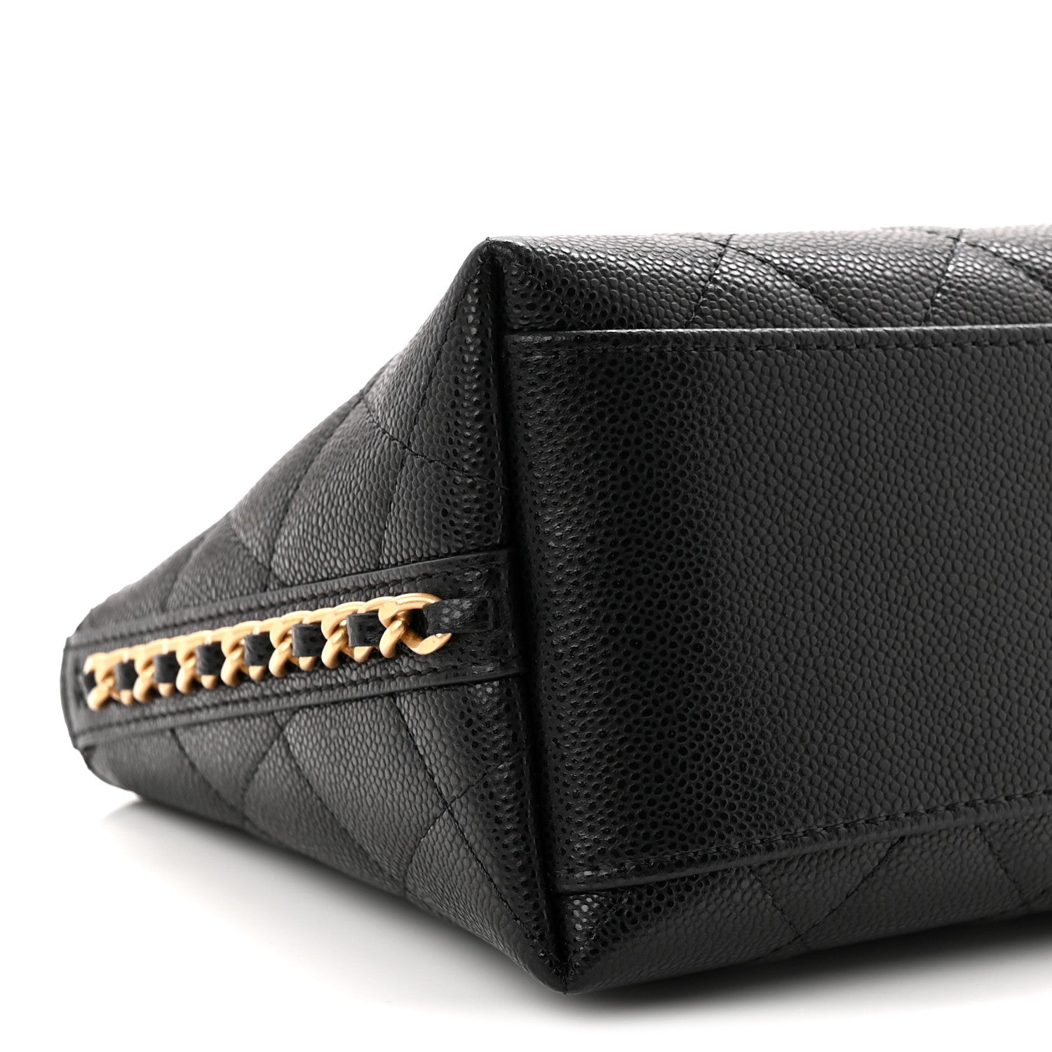 Chanel Caviar Quilted Chain Cosmetic Case Black 9 of 11