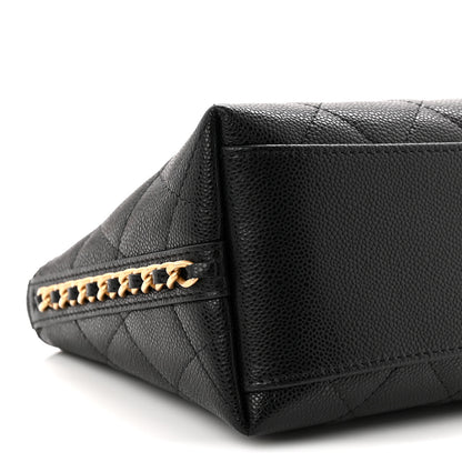 Chanel Caviar Quilted Chain Cosmetic Case Black 9 of 11