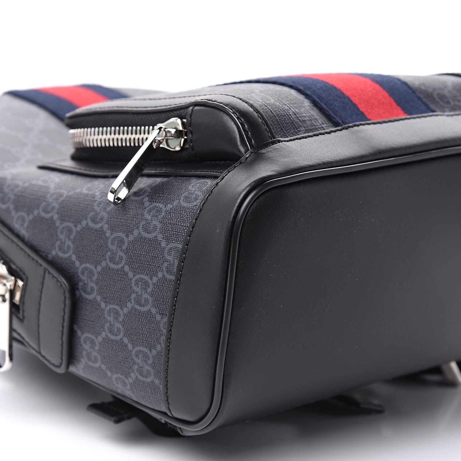 Gucci GG Supreme Monogram Appia Calfskin Web Small Day Backpack Black 5 of 10
