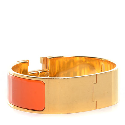 Hermes Enamel Wide Clic Clac H Bracelet PM Orange 5 of 7