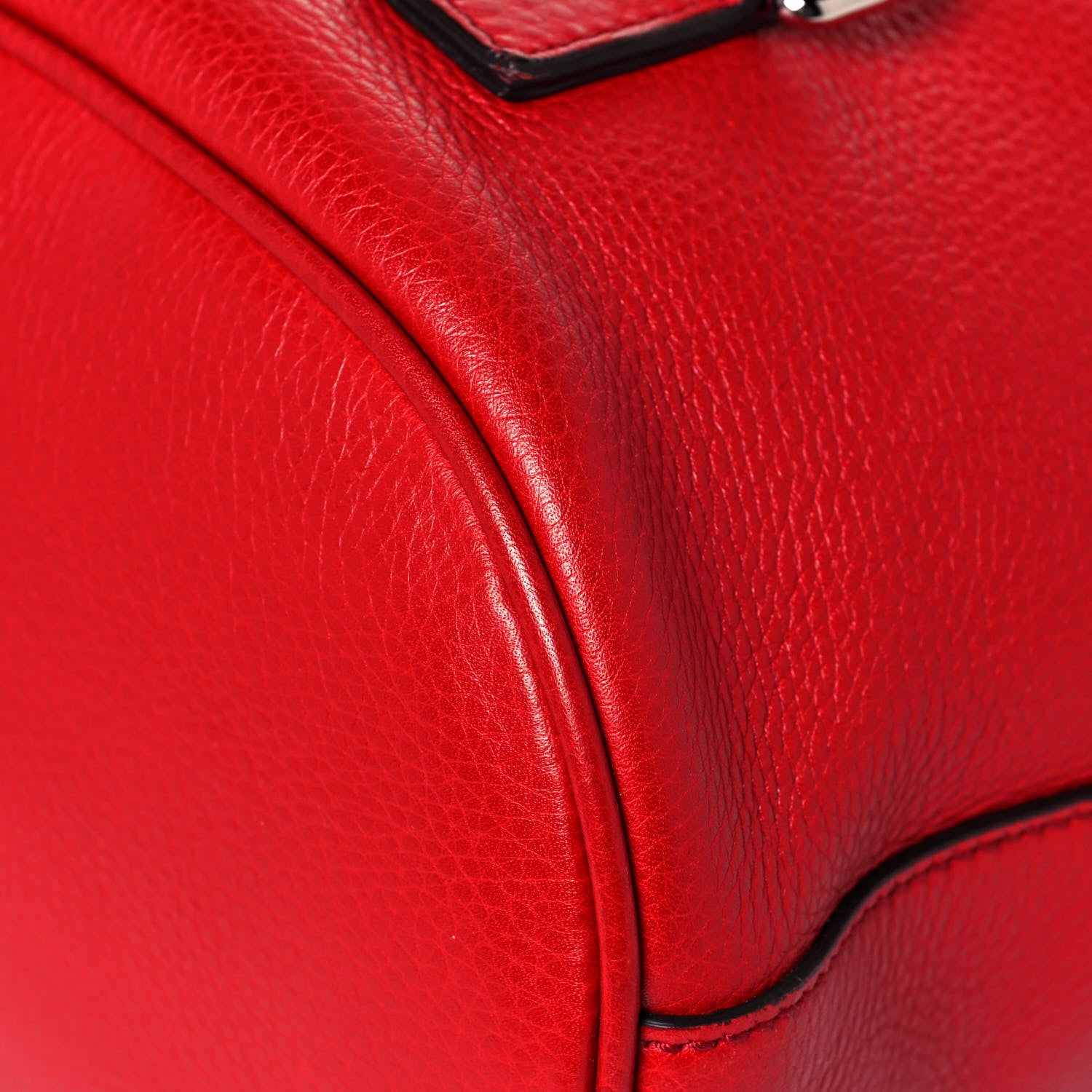 Gucci Pebbled Calfskin Small Soho Drawstring Backpack Tabasco Red 12 of 17