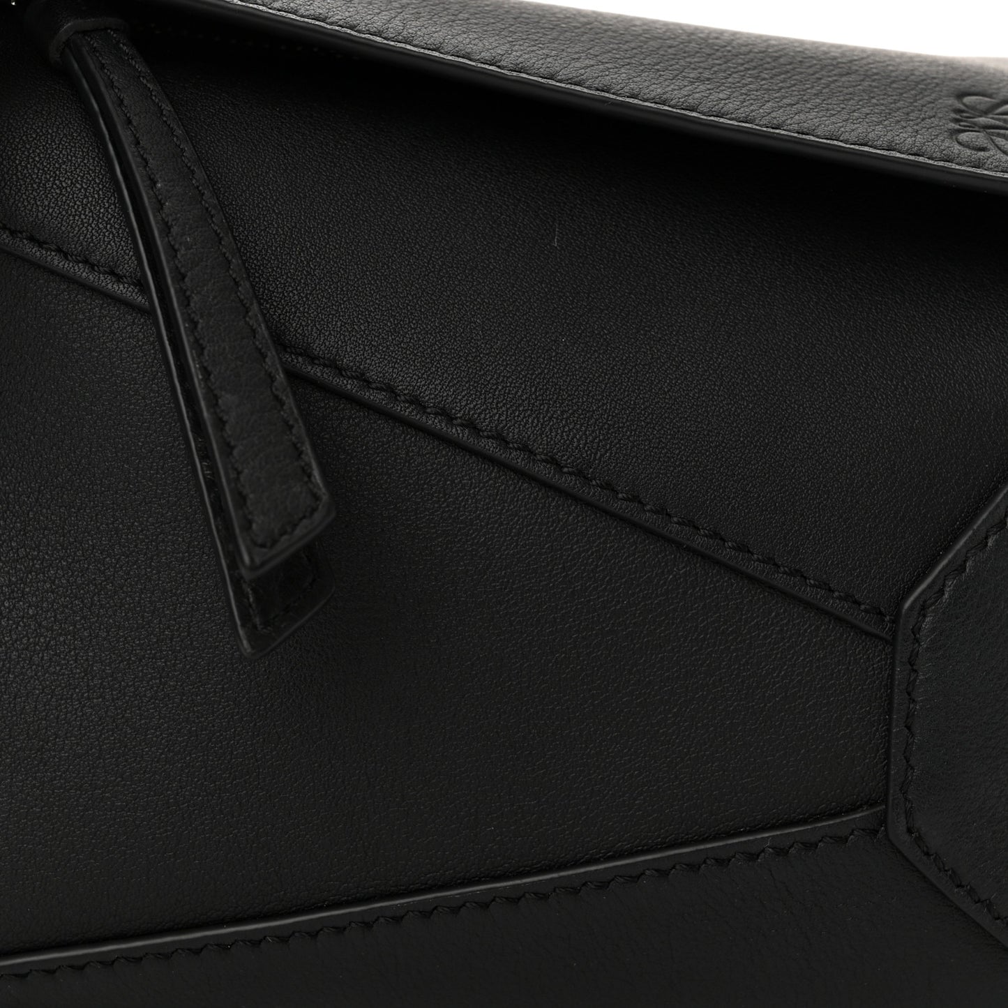 Calfskin Mini Puzzle Edge Bag Black