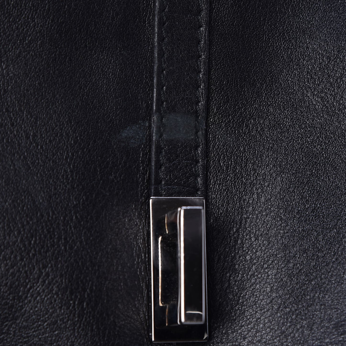 Calfskin Lobster Clasp Lock Jackie O Hobo Black