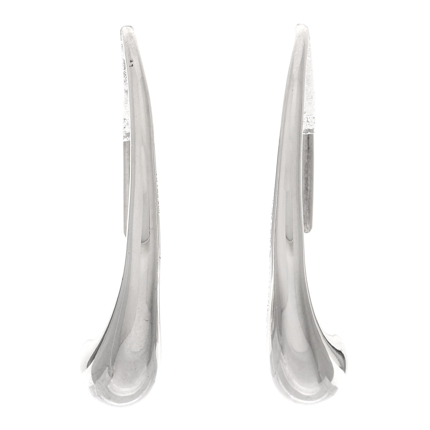 Tiffany Sterling Silver Elsa Peretti Teardrop Hoop Earrings 1 of 4