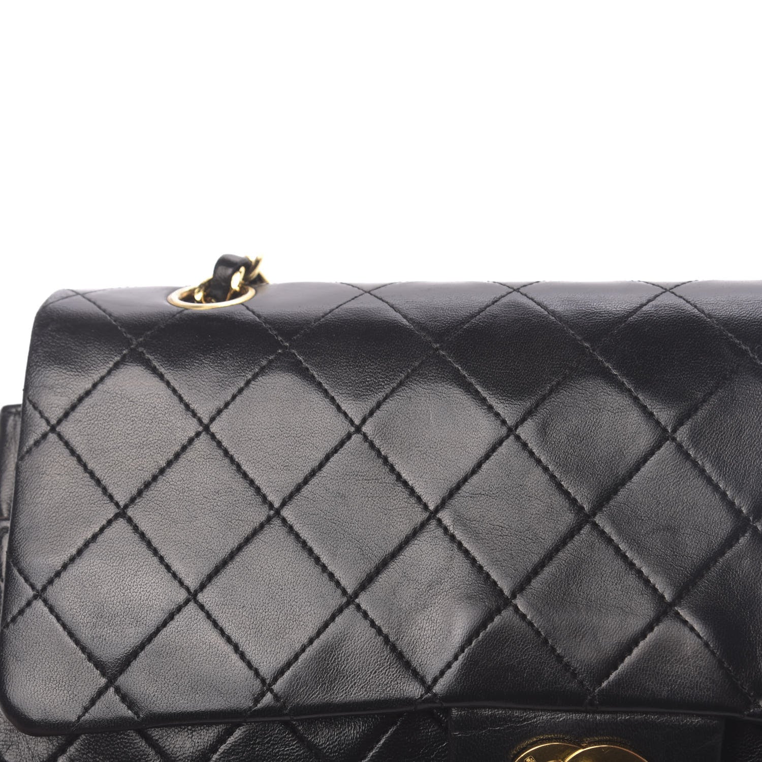 Chanel Lambskin Quilted Medium Double Flap Black 18 of 19